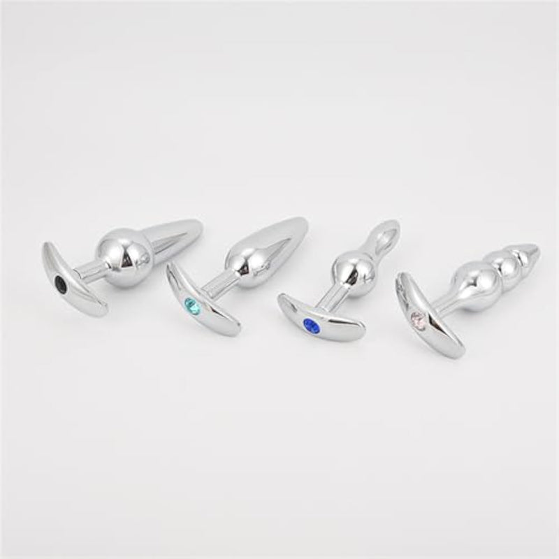 4Pcs Metal Anal Plug Removable Wearable Butt Plug Jewelry Anchor Base Male Female Sex Toy