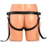 Bedroom Bliss Velvet Kiss Strap-On Harness For Men, Women & Couples. Fully Adjustable Strap With Soft Velvet Lining. Vegan Friendly Faux Leather. Includes 3 O-Rings. 4 Piece Set, Black