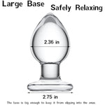 Glass Anal Butt Plug Trainer With Large Base - Crystal Anal Toys G-Spot Stimulation For Men Women Masturbation
