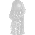 Reusable Penis Sleeve Cock Ring, Soft Men Cock Sleeve Extender Enlargement Cover Delay Ejaculation Long Lasting Stronger Strechy Realistic Penis Ring Dildo Adult Sex Toys For Men Couple (L)