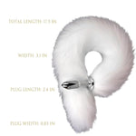 White Tail Butt Plug With Stainless Steel Tip – Soft Faux Fur Tail For Cosplay, Roleplay, And Sensual Play(Silver Anal Plugs)