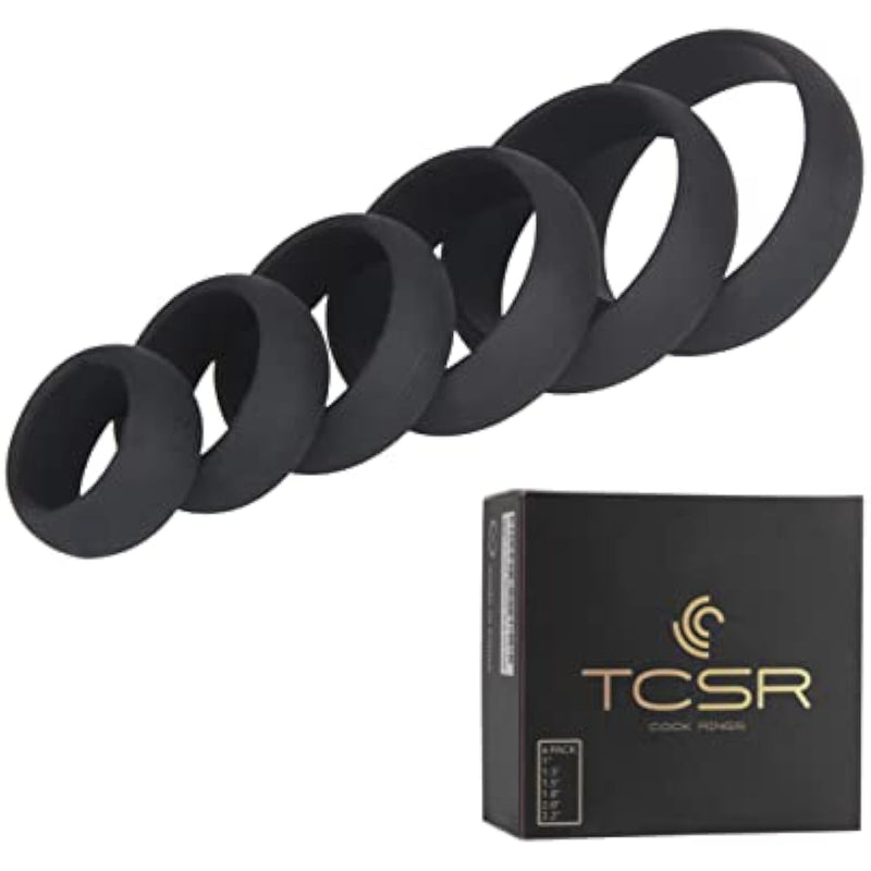 6 Different Size Cock Rings - Medical Grade Soft Silicone Penis Rings - Better Sex