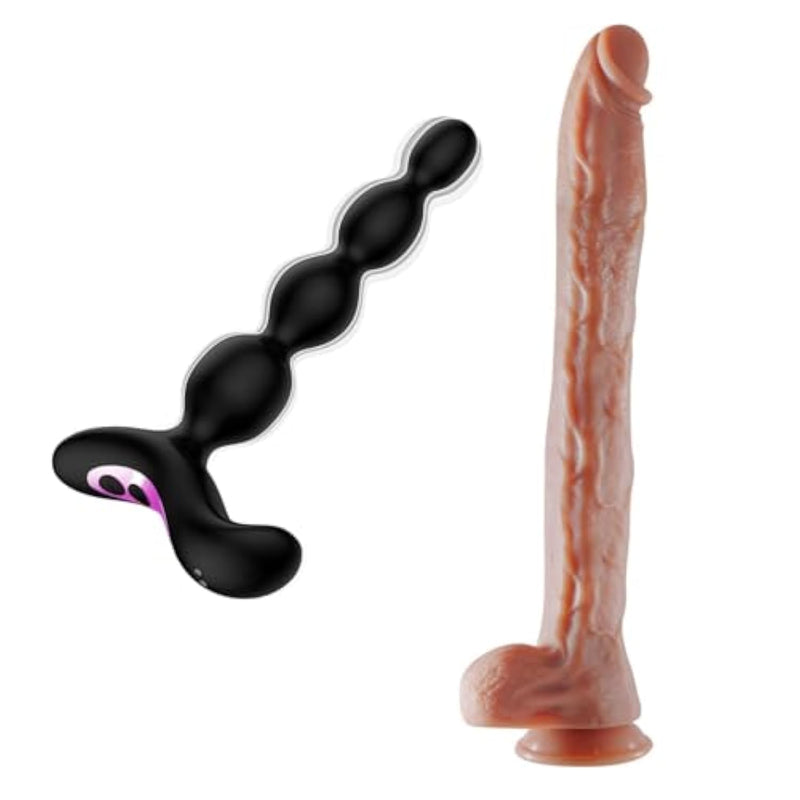 Vibrating Anal Beads + 17.3 Inch Super Long Dildo