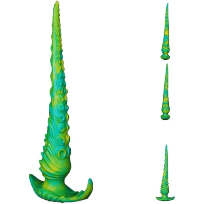 Sex Toy Anal Tentacle Dildo Extra Long Butt Plugs T-Sail And Massage Pellets For Adult Men And Women Anal Plugs Wearable Monster Prostate Stimulator (Green,S)