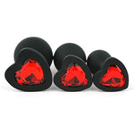 Heart Shaped Anal Plug - Hypoallergenic Nonporous Silicone - Removable Jewel - Smooth & Tapered Shape - Flared Base - Glamorous Gem - Pink Color Clear Jewel - Small