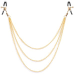 Bdsm Adjustable Metal Nipple Clamps With Chain Non Piercing, Nipple Adult Sex Toys For Women Couples, Breast Flirting Stimulation Bondage Wellness (Golden Triple)