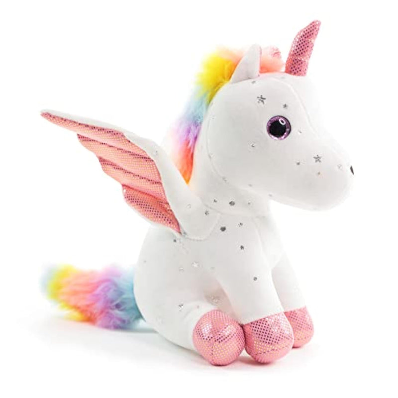 8" Unicorn Stuffed Animal - Cute Plush Toy Gift For 3-8 Years Old Girls, Soft Birthday Present For Baby, Toddler, Kids, Decor (White)
