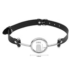 Open Mouth Gag Restraints Bdsm Oral O Ring Gag Bondage Restraints For Female Flirting Tongue Depressor Adjustable Strap Head Harness Restraint (Black)