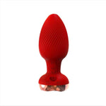 Rose Style Sex Toy Anal Plug Vibrator, Remote Wireless Control Adult Masturbation Anal Plug, Couple Sex Toys (Red)