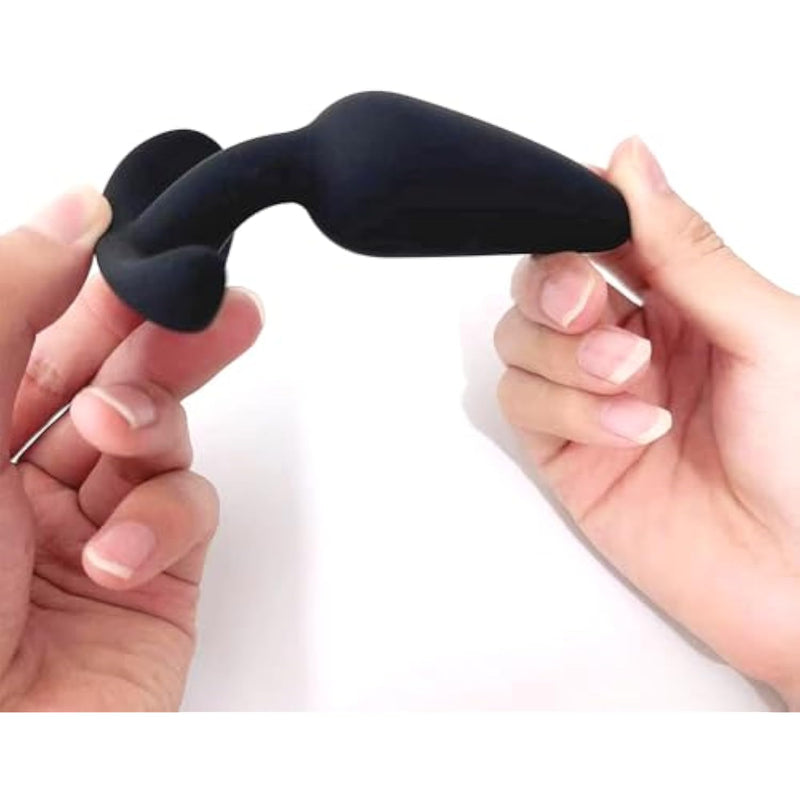Anal Plug Toy Butt Plug Anal Trainer Set Silicone Anal Beads Plug Kit Trainer Triple Set & 8 Cm, Butt-Plug Black - Erotic Adult Toys (Small)