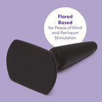 Classic Butt Plug - 4 Inch Silicone Anal Plug - Slimline Beginner Friendly With Flared Base - Waterproof - Black