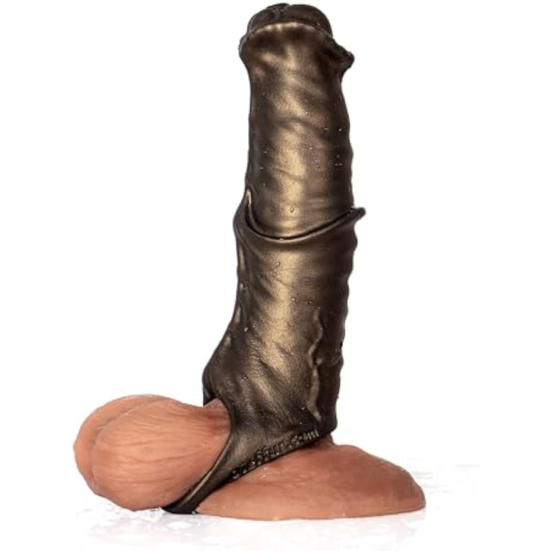 Realistic Horse Penis Sleeve?Male Extender With Cock Ring For Prolonged Ejaculation?Soft Silicone Elastic Enlargement, Adult Sex Toy For Men And Couples (T402-New-1)