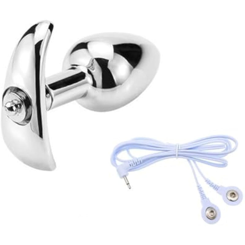 Metal Butt Plugs For Anal Dilation Training Wearable Electro Anal Plugs Prostate Massager Electric Stimulation Sm Adult Sex Toys (L)