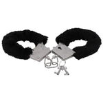 Doc Johnson Furry Handcuffs in a Bag, Black - for Adults Only