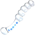 Glass Anal Beads, Double Head Design Crystal Glass Pleasure Wand Dildo Penis Beads Anal Butt Plug Dildo Penis Massage G-Spot Masturbator Adult Sex Toy Games For Men Women Couple