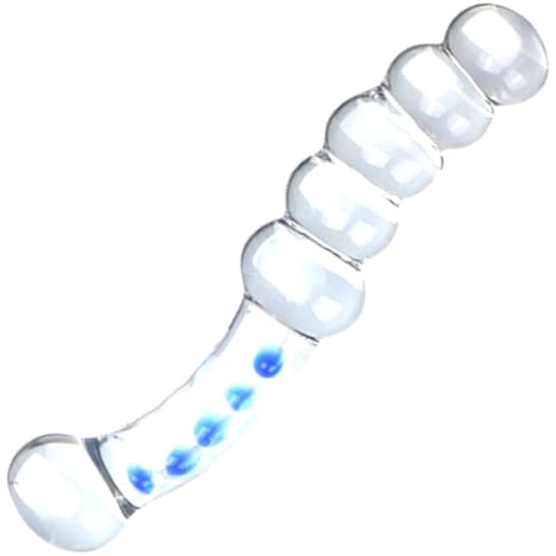 Glass Anal Beads, Double Head Design Crystal Glass Pleasure Wand Dildo Penis Beads Anal Butt Plug Dildo Penis Massage G-Spot Masturbator Adult Sex Toy Games For Men Women Couple