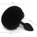 Cat Tail Anal Plug Cosplay Set, Fox Tail Butt Plug Sexy Cat Ear Hairpin Breast Pump Anal Stopper Tail Sex Toy For Adult Couples (Black)