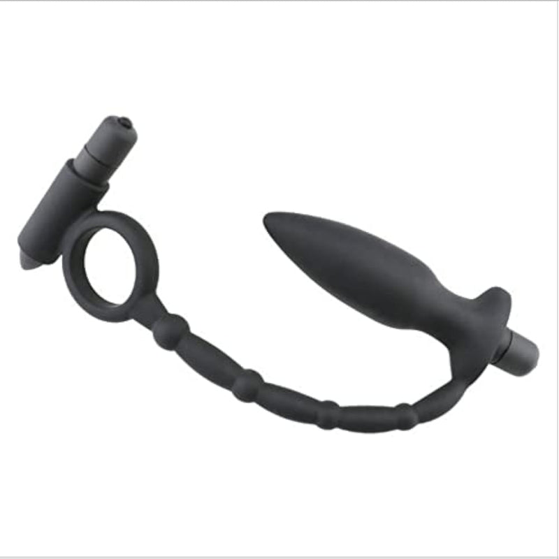 Anal Vibrator With Thick Penis Ring Cock Ring Anal 10 Vibrator Strong Vibration Medical Silicone Double Prostate Massager With Cock Ring Adult Male Sex Toys For Men