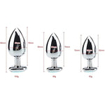 3 Pcs Anal Plug Set, Heart Shaped Metal Anal Sex Trainer Jeweled Butt Plugs Toy For Beginners, Rose Red