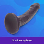 Lifelike Lover Luxe Realistic Dildo - 7 Inch Suction Cup Dildo - Colour Changing Curved Smooth Silicone - Harness Compatible Strap On - Adult Sex Toy - Waterproof - Black/Blue