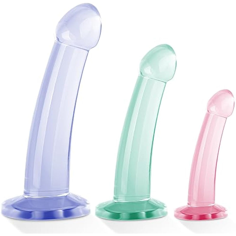 Anal Butt Plug Trainer Kit, Anal Training Set, Anal Plugs Training Simple Dildos Set With Strong Suction Cup Base Anal Prostate Vaginal G-Spot Sex Toys For Beginners To Advanced Users (Threecolor)