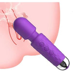 Mini Clitoral Vibrator Female Av Wand Women G-Spot Stimulator Sex Toy Vibrator Rechargeable Powerful Vibration Clit Labia Massager Orgasm Waterproof Adult Couples(Purple)