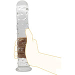 10.43 Inches Large Glass Anal Dildo Sturdy Long Dildo With Massage Pellets Pleasure Wand For G-Spot Stimulation Prostate Massage Adult Sex Toy For Men Women Couples