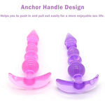 Butt Plugs, 2 Pcs Anal Training Kit Soft Jelly Anal Plug G-Spot Prostate Massager Anus Trainer For Adult Masturbation Sm Beginner Gay Couple Sex Game Play For Men Women Couples(Purple + Pink)