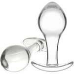2 Pcs Glass Anal Plug (2.8"+3.2")