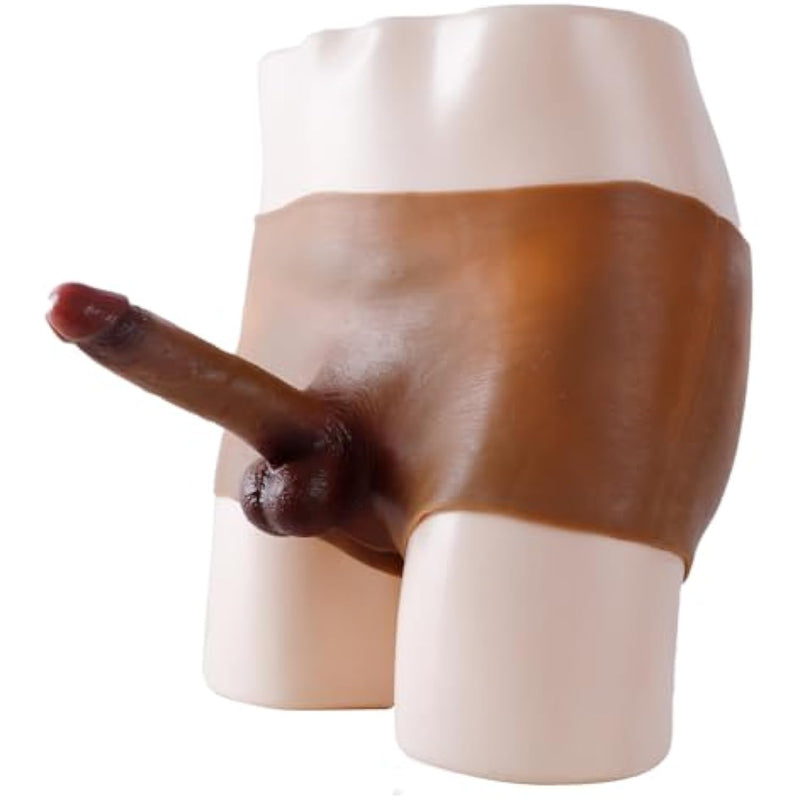 6Inch Silicone Dildo Panties Realistic Penis Male Strapon Sex Toys For Gay Men Dick Masturbation (18Cm Length,5Cm Diameter Solid) (6.29In Hollow)