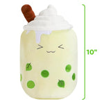 Light Up Matcha Boba Tea Plush Pillow 10'' Kawaii Stuffed Bubble Stuffed Animal Toy With Led Lights Birthday Christmas Holiday Valentines Gifts For Kids,Girls,Boys