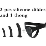 3 Pcs Silicone Dildos With Suction Cup Strap On Dildos For Women G Spot Vaginal Stimulation Massager For Lesbian Adult Sex Toy Female Removable 3 Sizes Strap-On Dildos For Coupe