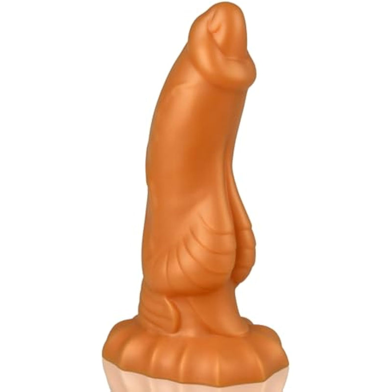 Realistic Dildo G-Spot Massage Thick Animal Horns Penis Liquid Silicone Monster Anal Plugs Buttplug With Oval Suction Cup Base For Men Women Adult Sex Toys (L)