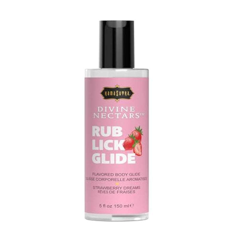 KAMA SUTRA Divine Nectars Strawberry Dreams 5 fl oz - Flavored 3-in-1 Use: Oral, Massage, Water Based for Couples, Women, and Men. Body Topping Manufactured in USA. Ideal for Foreplay.