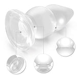 6.5 Inch Anal Beads Butt Plug, Transparent Anal Trainer Dildo