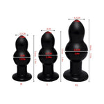 3 Sizes of Black Thick Ball Shape Silicone Anal Plug Butt Beads with Long Handle, Waterproof Anal Dildo Round Smooth Prostate Massager Adult Sex Toy for Women Men - L