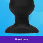Classic Butt Plug - 5.5 Inch Silicone Anal Plug - 7.5 Inch Girth Anal Toy - Flared Base And Waterproof - Black