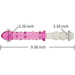 Double-Ended Crystal Dildos Glass Pleasure Wand Anal Plug - Pink Style Series (Style A)