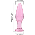 Small Pink Glass Anal Plug Little Butt Plug Sex Pleasure Wand Anal Toy For Beginner Starter