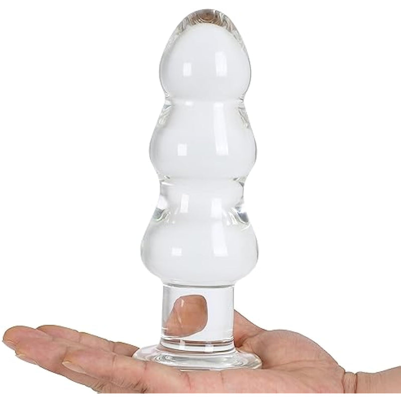 Pagoda Large Glass Anal Plug Crystal Butt Plug Wand Anal Trainer Anus Expander Sex Toy (Large)