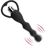 Vibrating Anal Beads Butt Plug, Graduated Design Silicone Anal Vibrator Waterproof G-Spot Anal Sex Toy For Men, Women And Couples (Pink) (Black)