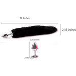 Butt Plug Fox Tail Cosplay Anal Plug Anal Butt Plug Adult Sex Toys For Beginner Women Men Couple (18" Black-1)