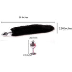 Ooiixx Sexy Fox Tail Cosplay Anal Plug Anal Butt Plug Adult Sex Toys for Women Men Couple Stainless Steel Anal Plug (18" Brown-White)