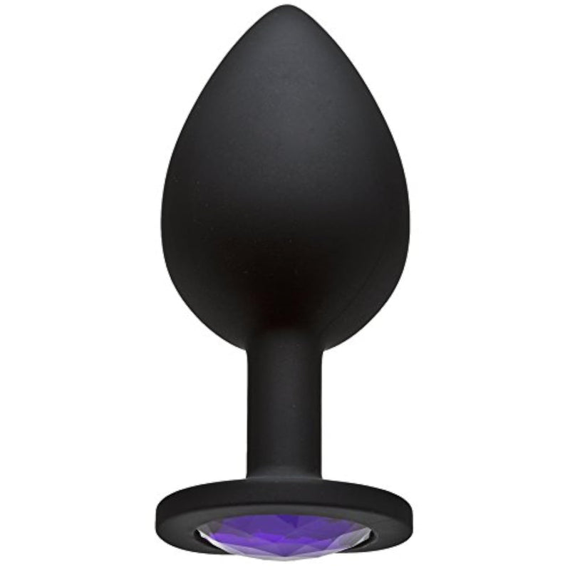 Spade Shaped Silicone Anal Plug with Jeweled Base by Doc Johnson - Large Size