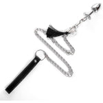 Metal Anal Plug With Skeletonized Metal Bell, Leather Collar And Drag Chain Butt Plug Sexual Toy Plug Adult Anal Trainer Sex Toy For Women