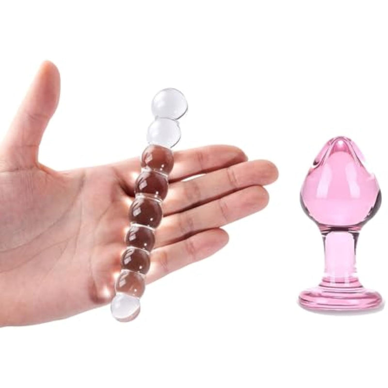 Crystal Anal Beads, Mushroom Butt Plug, Sex Toy For Women Men Masturbation Transparent