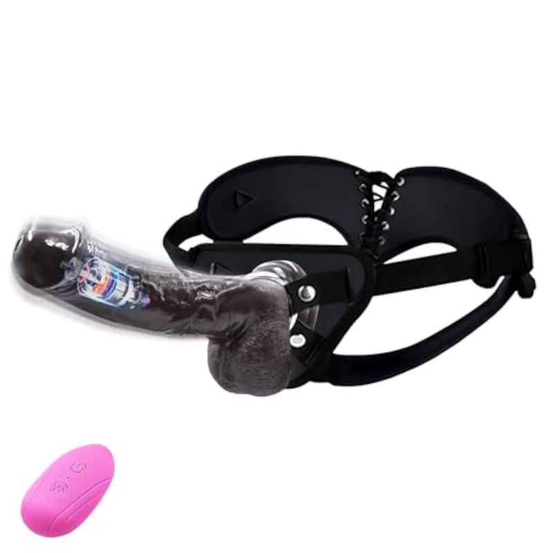 Strap On Realistic Vibrating Dildo Wearable Harness With 8 Vibrator Suction Cup Penis Anal Dildo Detachable Silicone G Spot Vibrators Adult Sex Toys For Women Couple Lesbian Remote Control