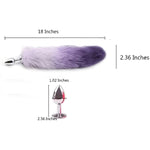 Butt Plug Fox Tail Cosplay Anal Plug Anal Butt Plug Adult Sex Toys For Beginner Women Men Couple (18" Purple-1)