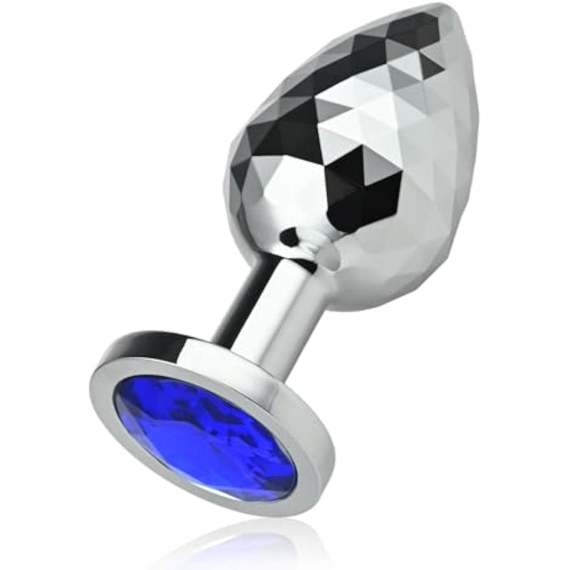 Metal Butt Plug Jewel Anal Plug With Rhomboid Surface For Prostate Massage Anal Training Adult Sex Toys For Men Women Couples