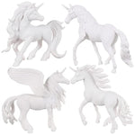 4 Pcs Paintable Unicorn Figurines, DIY Painting Craft Kit for Kids